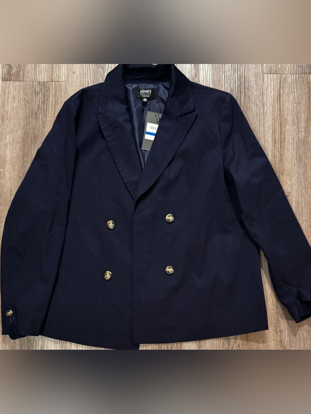Jones New York Women’s size XL Double Breasted Pea Coat with Gold-Tone Buttons